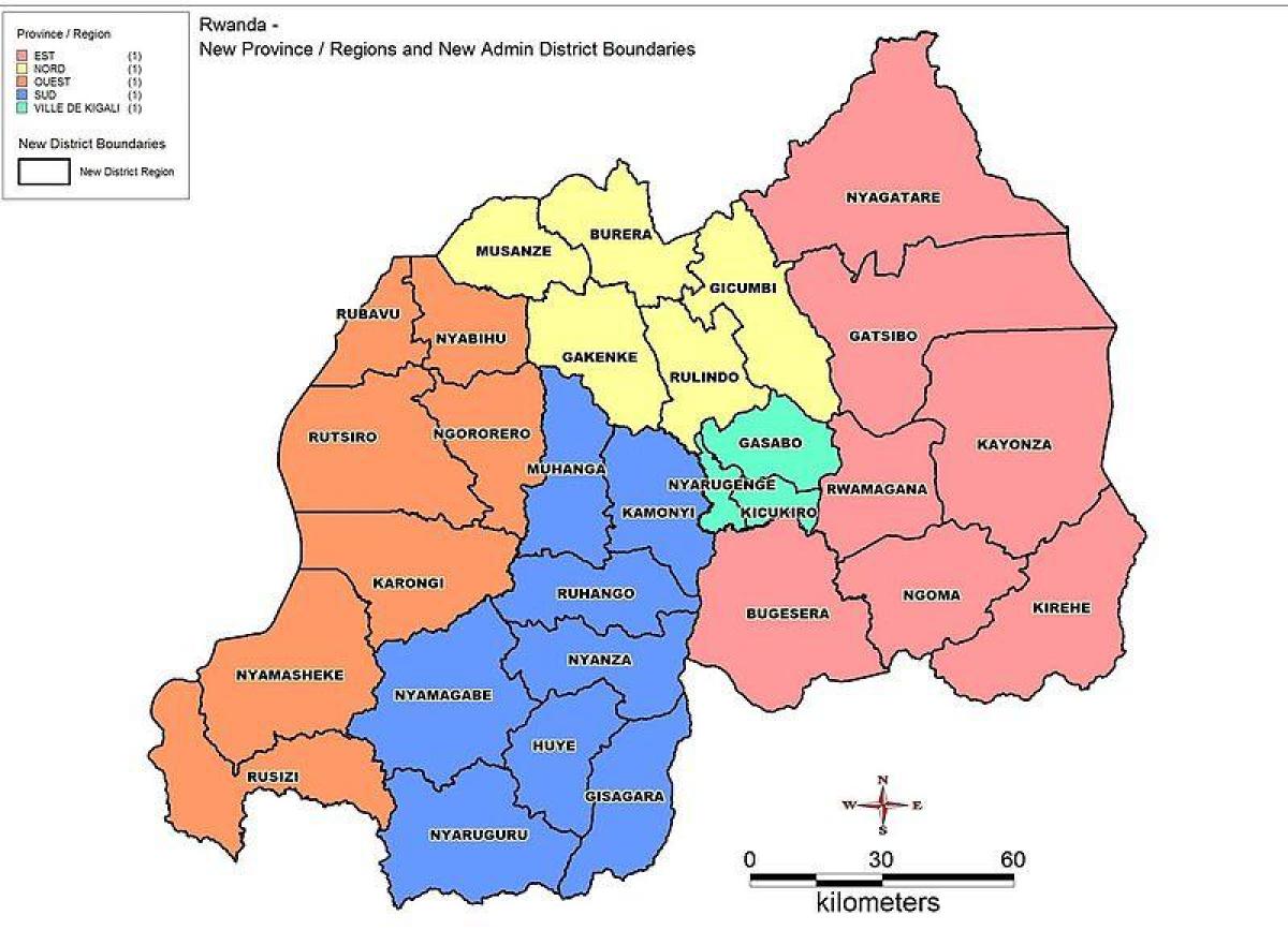 karta Ruandi karti pokrajina