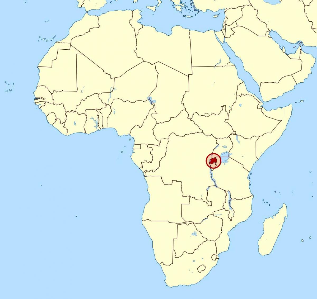 karta Ruanda Afrika