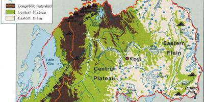 Geografska karta Ruande